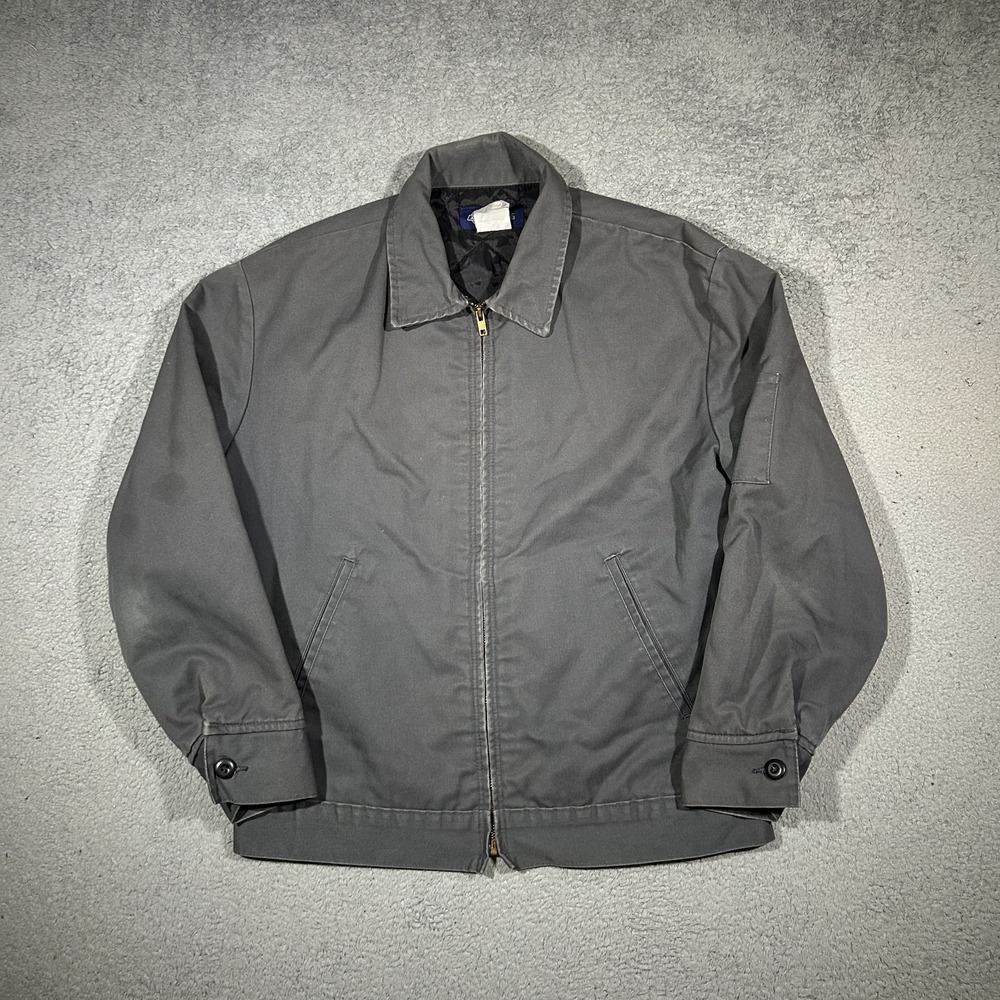 Y2k DICKIES EISENHOWER MEN'S FULL ZIP Quilted WORK TWILL JACKET Gray MEDIUM